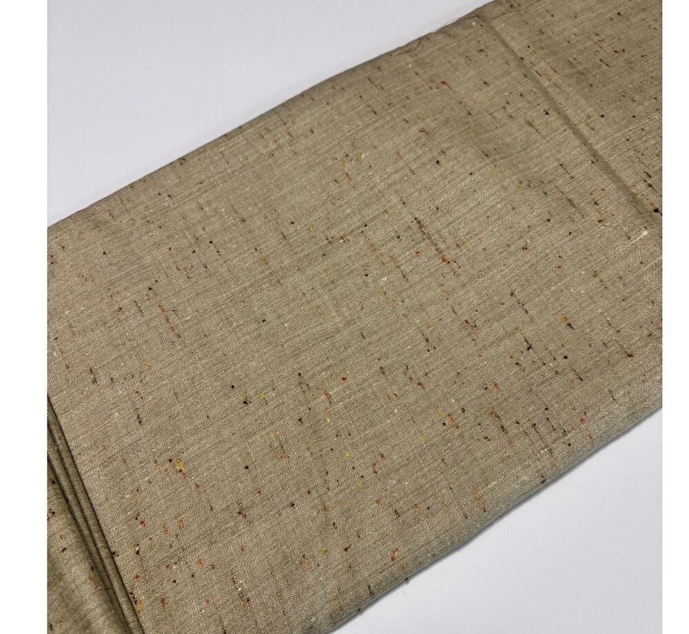 Silk Blend Tan Speckled Fabric 60” Wide 4.5 Yds Shirtweight Multicolor